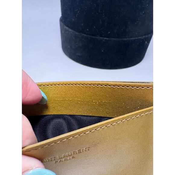 Saint Laurent Gold Leather Card Holder - Picture 5 of 12